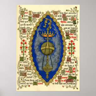 Póster Manuscrito iluminado para a ascensão