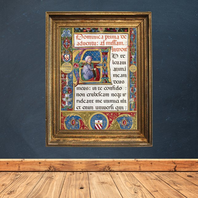 Poster Manuscrito Medieval da Liturgia de Natal Avançada (Advent Christmas Liturgy Medieval Manuscript Catholic Christian Poster)