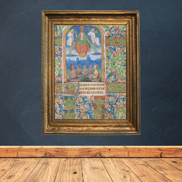 Poster Manuscrito medieval da Páscoa de ressurreição