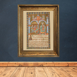 Poster Manuscrito medieval de Natal de Epiphany Three Kin