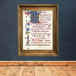 Poster Manuscrito Medieval Gregoriant Chant