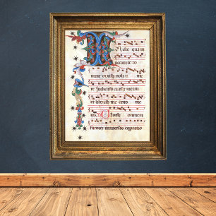 Poster Manuscrito Medieval Gregoriant Chant