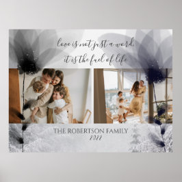 Poster Manutenção de Sobreposição Floral de Fotos da Famí