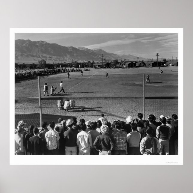 Poster Manzanar Ansel Adams Baseball 1943 (Frente)