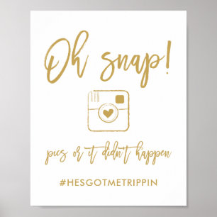 Poster Mão chique oh ouro instantâneo rotulado de Hasht