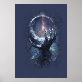 Poster Mão Cósmica Fantasia Sombria