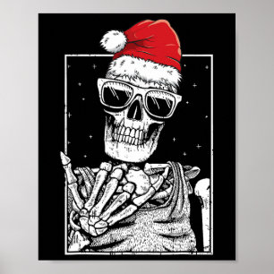Poster Mão de Esqueleto Rock Halloween Natal Música Rock