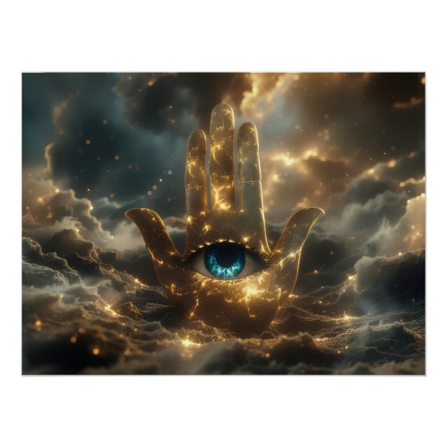 PÓSTER MÃO DE FÁTIMA – MÃO DE HAMSA – ZEN BUDISMO (Frente)
