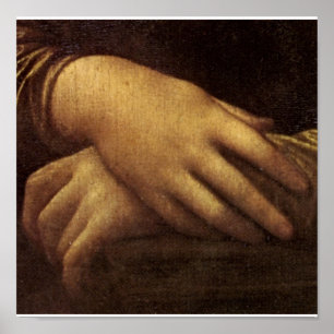 Póster Mão de Mona Lisa por Leonardo da Vinci C.