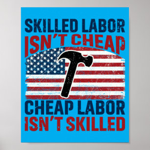 Poster Mão de obra qualificada masculina não é trabalho n