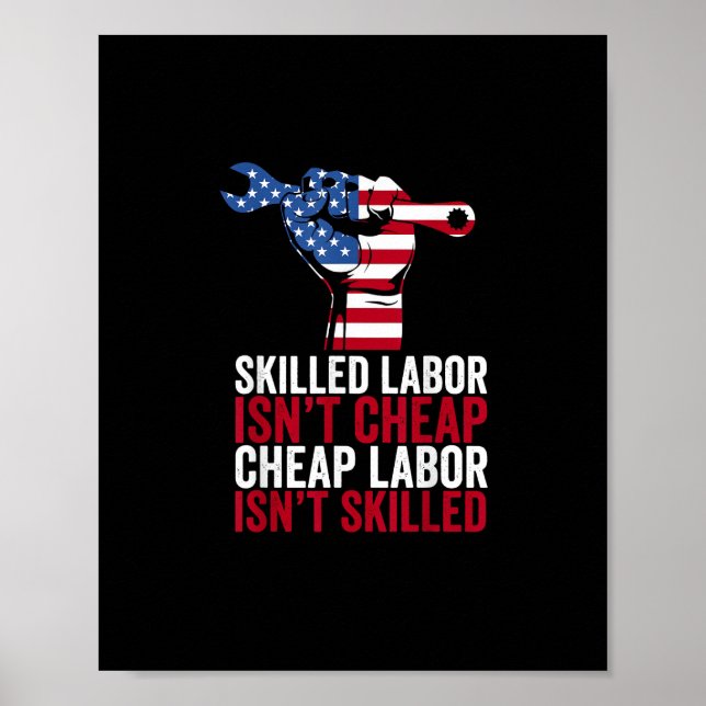 Poster Mão de Obra Qualificada não é dia de trabalho bara (Frente)