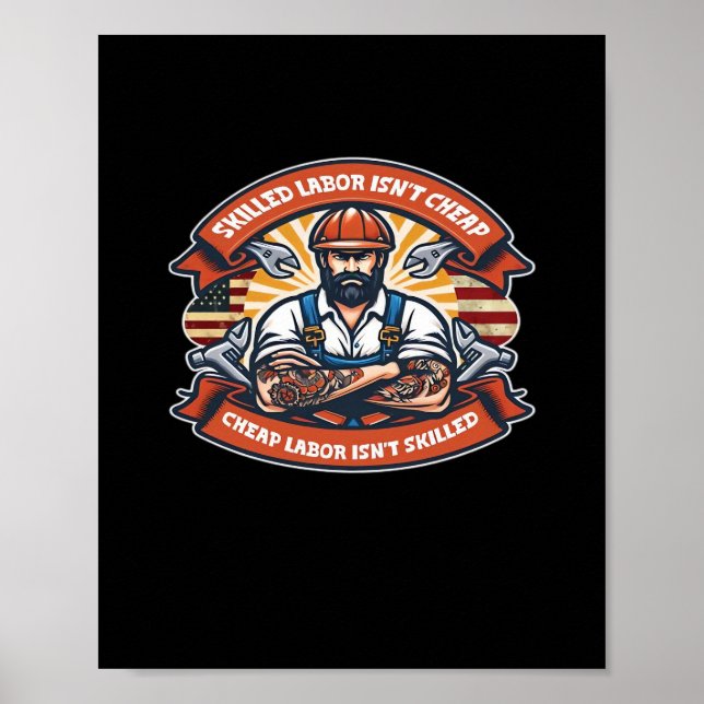 Poster Mão de obra qualificada não é mão de obra barata n (Frente)