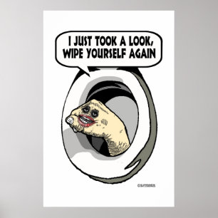 Póster Mão do fantoche no toalete