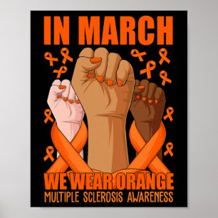 Poster Mão Em Março Vestimos Laranja Múltipla Esclerose