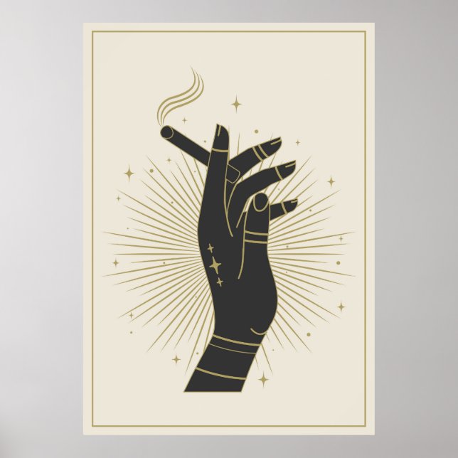 Poster Mão feminina está segurando cigarro (Frente)