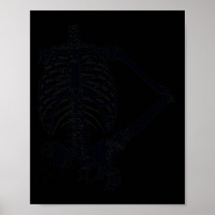Poster Mão Negra de Esqueleto Halloween na anca