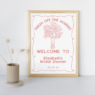 Poster Mão Retirada Do Mercado Flores De Mercado Boas-vin