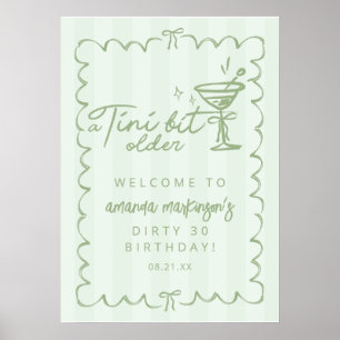 Poster Mão Verde Desenhou Um Tini Bit Velho Aniversário B