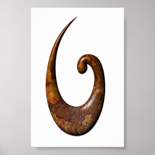 Poster Maori Fish Hook - Ferrugem (Frente)