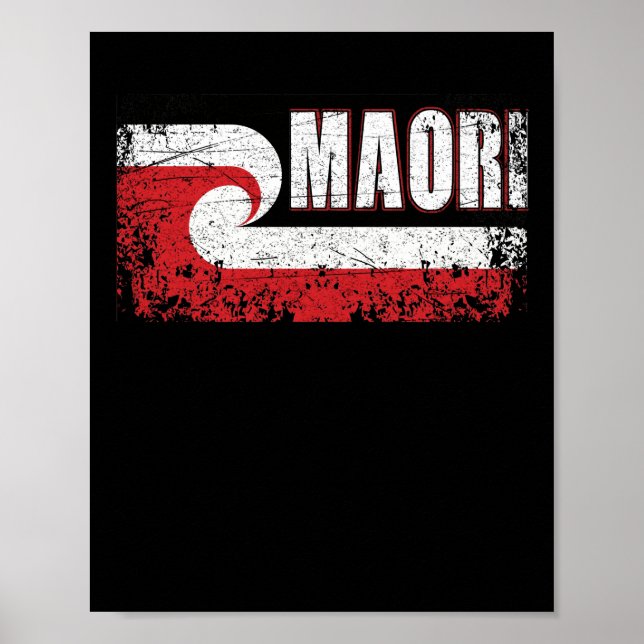 Poster Maori Flag Nova Zelândia (Frente)