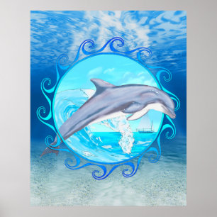 Poster Maori Sun Dolphin