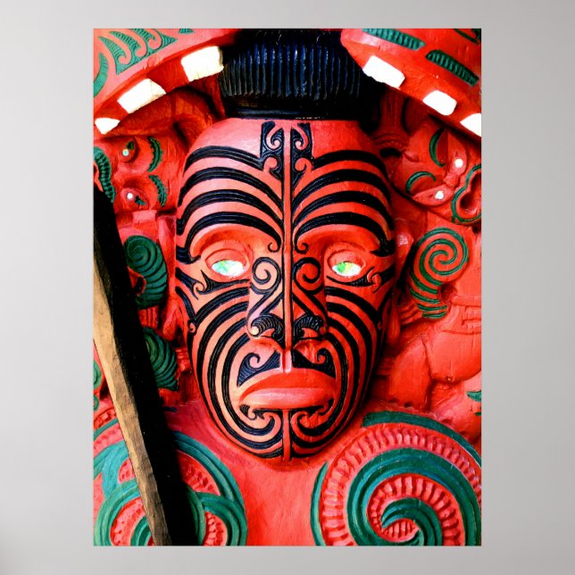 Poster Maori Warrior Carving, Nova Zelândia (Frente)