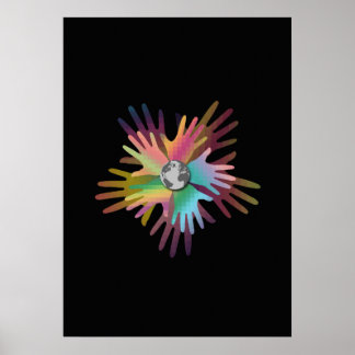 Póster Mãos ao redor do mundo