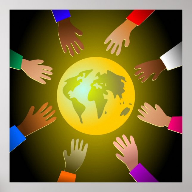 Póster Mãos Coloridas (Frente)