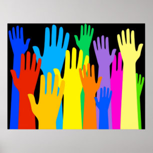 Póster Mãos coloridas