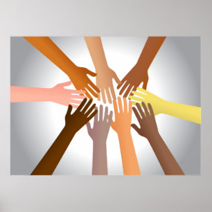 Póster Mãos coloridas