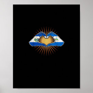 Poster Mãos Corações de El Salvador e Nicarágua