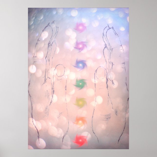 Póster Mãos de cicatrização (Frente)