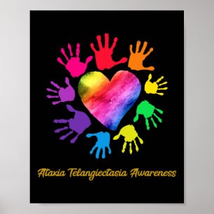 Poster Mãos de Conscientização da Ataxia Telangiectasia A