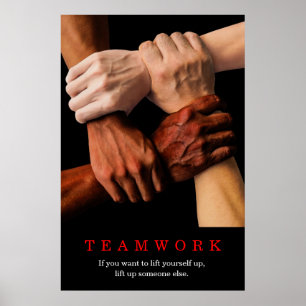 Poster Mãos de Cotação Inspiracional Motivacional do T