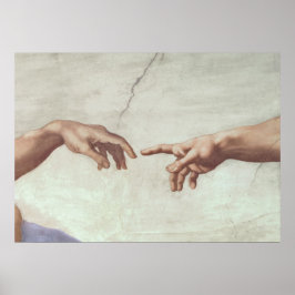 Poster Mãos de Deus e Adão