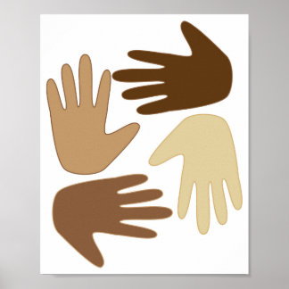 Poster Mãos de diferentes etnias