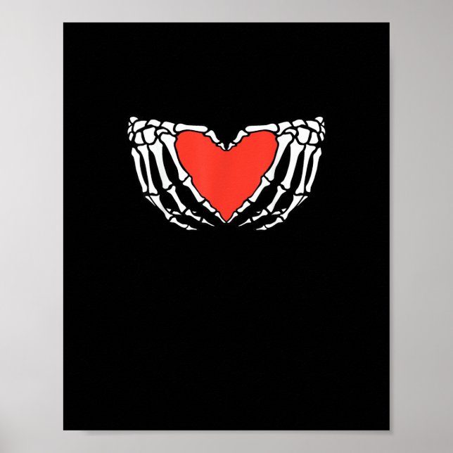 Poster Mãos De Esqueleto Formando Coração - Alho Gótico A (Frente)