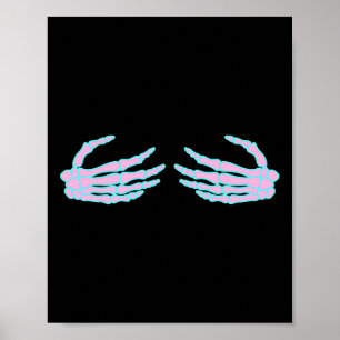 Poster Mãos de Esqueleto no Seio de S