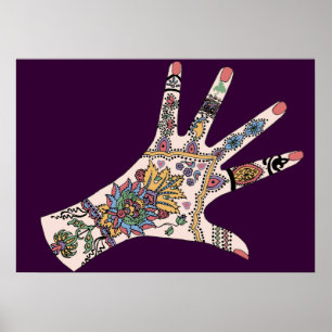 Póster Mãos de Mendhi