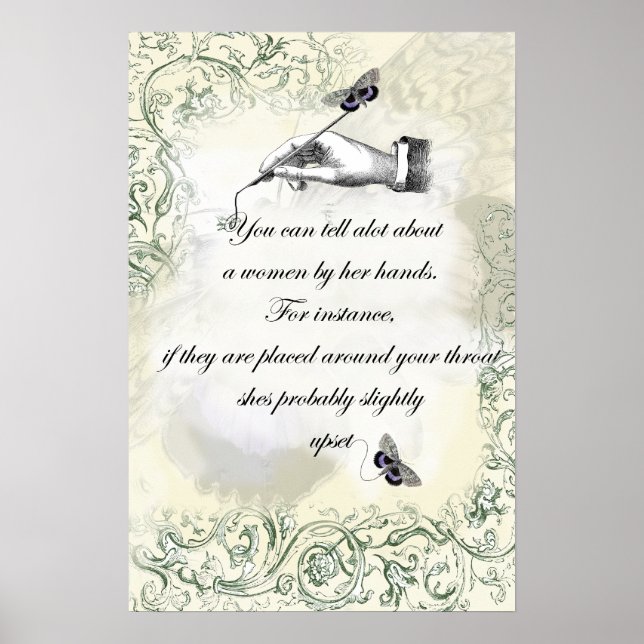 Póster “Mãos de mulher” Citação (Frente)