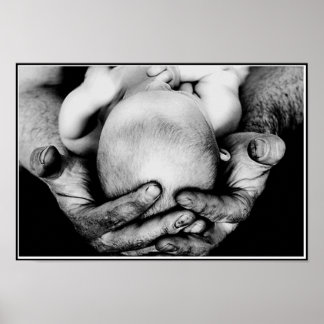 Póster Mãos de Proteção Segura do Pai