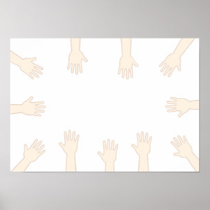 Poster Mãos de todos, conectando mãos.