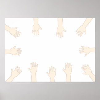 Poster Mãos de todos, conectando mãos.