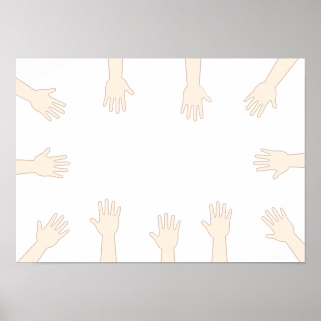 Poster Mãos de todos, conectando mãos. (Frente)