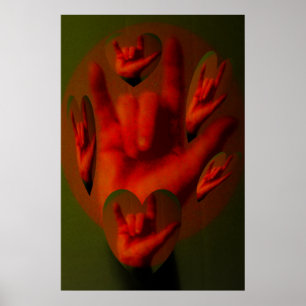 Póster Mãos do ASL do amor