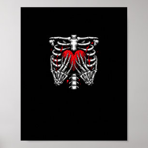 Poster Mãos do Esqueleto Segurando Diversão de Figurino d
