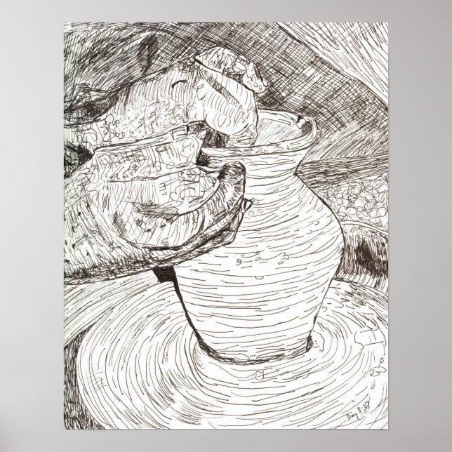 Poster Mãos e Pote de Potter (Frente)