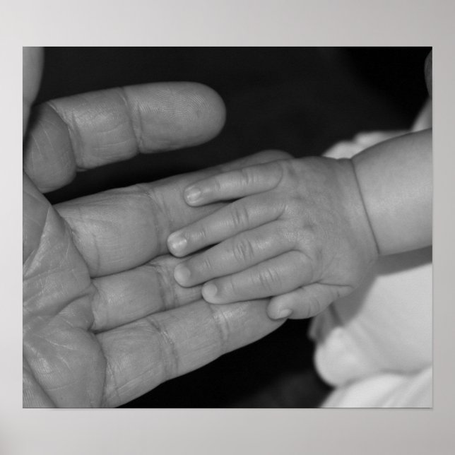 Póster Mãos em preto e branco (Frente)