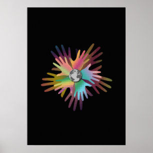 Póster Mãos em todo o mundo