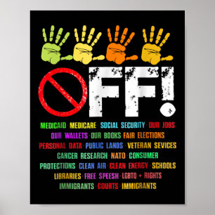 Poster Mãos Fora Da Minha Segurança Social E Protesto Med